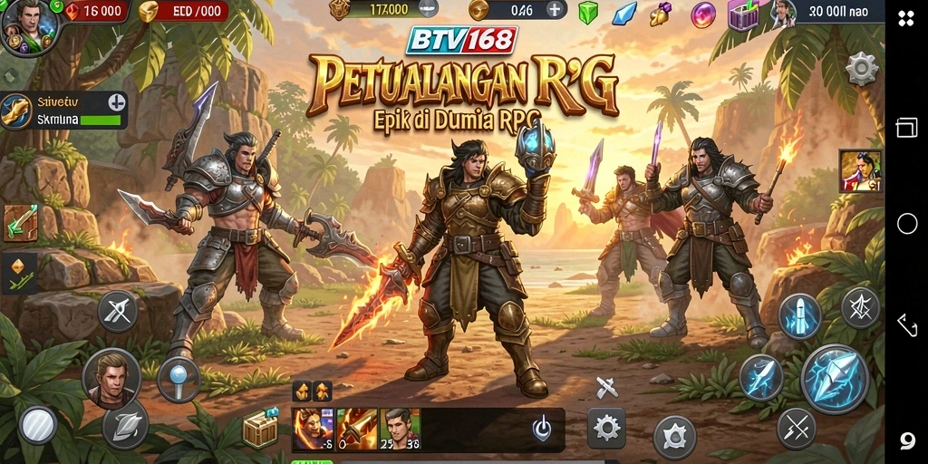 Tampilan gameplay BTV168 menampilkan petualangan RPG yang epik dan karakter yang dinamis.