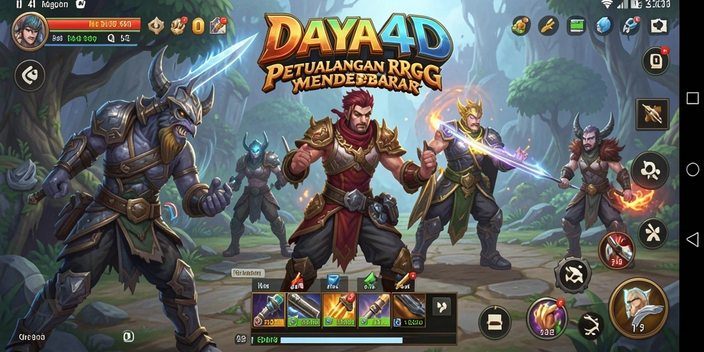 Screenshot DAYA4D menampilkan aksi seru dalam pertempuran RPG.