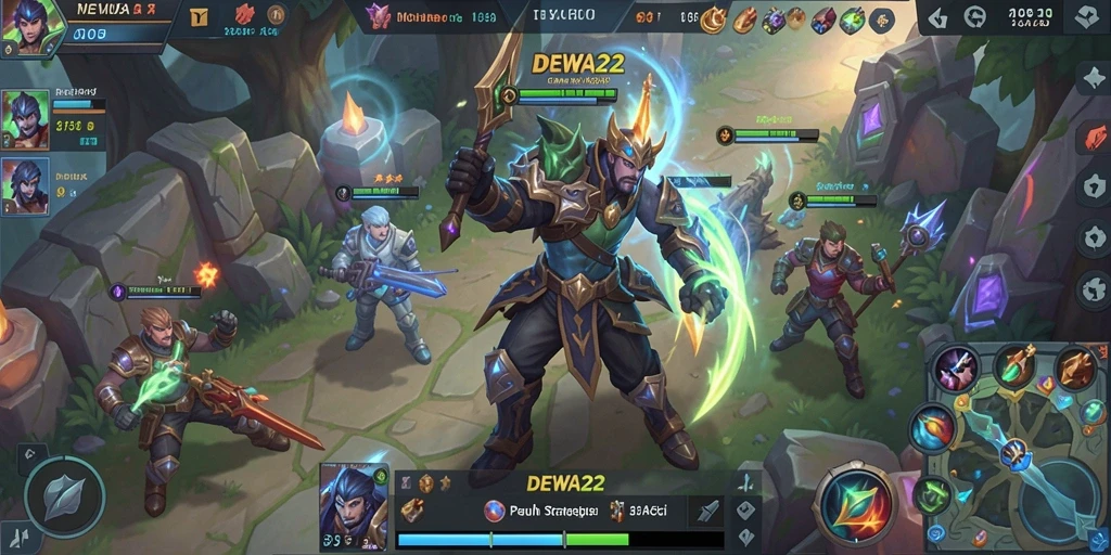 Tangkapan layar gameplay DEWA22 menunjukkan pertarungan yang epik dan strategis.