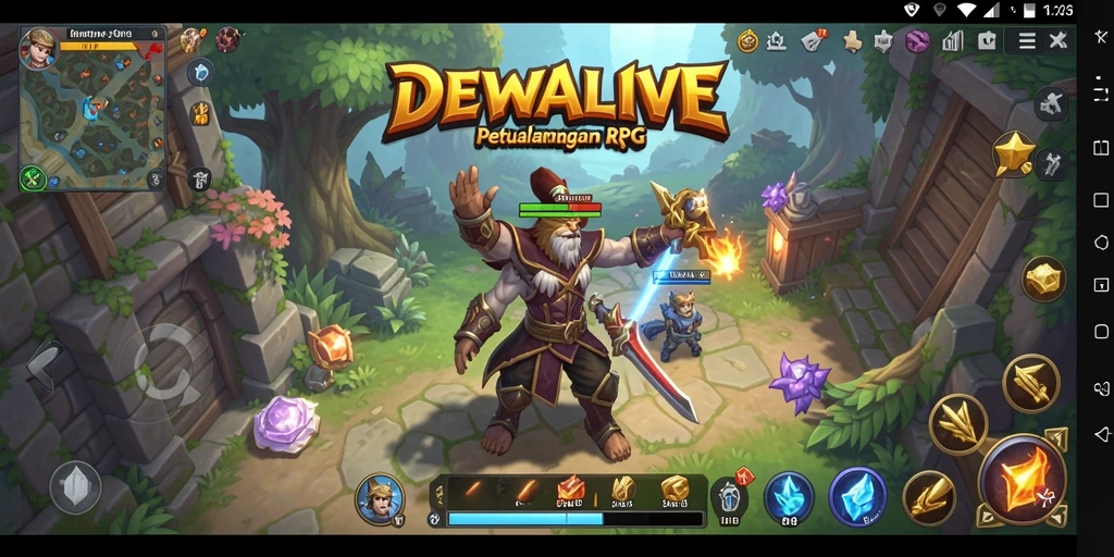 Screenshot DEWALIVE menampilkan aksi permainan RPG yang menarik.
