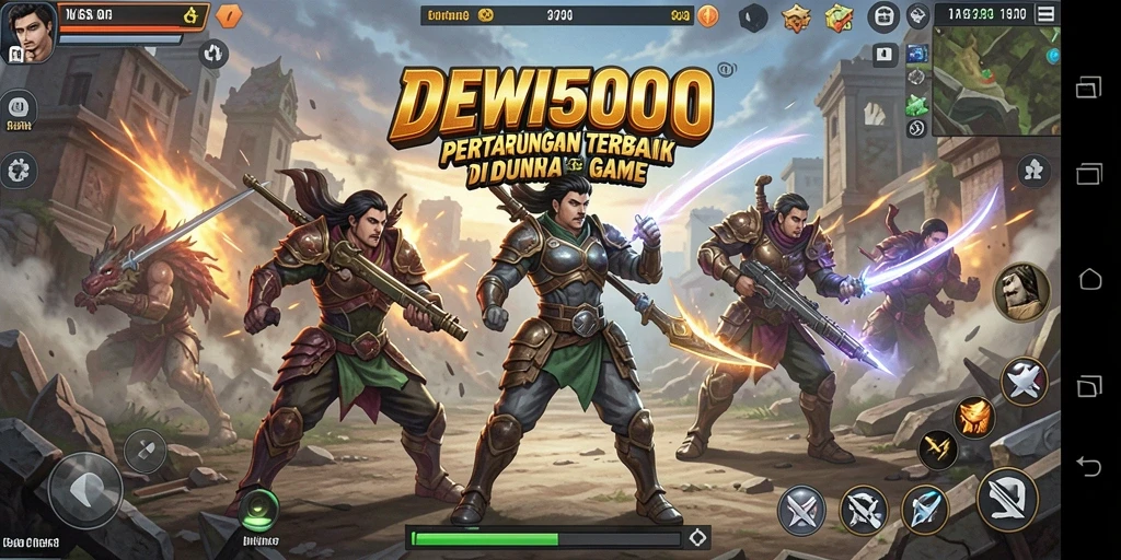 Tampilan gameplay DEWI5000 yang mendebarkan dalam pertarungan action.