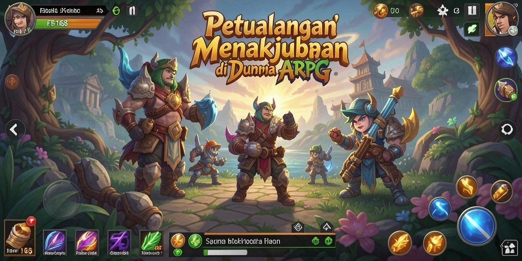 Tampilan gameplay FB168 yang mendebarkan dalam petualangan ARPG.