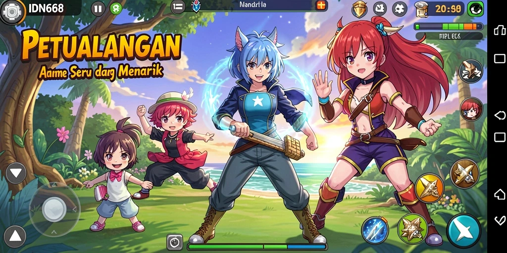 Tampilan gameplay IDN668 yang mengesankan dan penuh warna.
