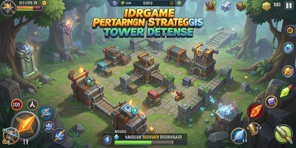 Tangkapan layar menunjukkan gameplay seru Tower Defense di IDRGAME.