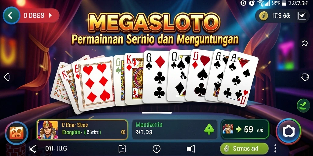 Screenshot gameplay MEGASLOTO menampilkan aksi seru permainan Domino.