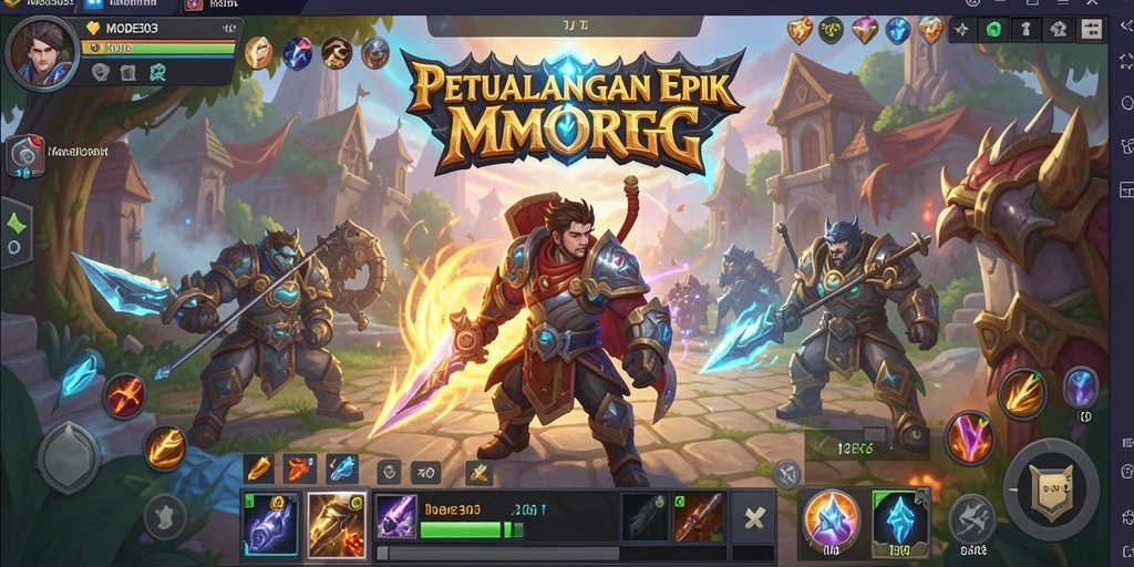 Tampilan gameplay MODE303 yang epik dan mendalam dalam dunia MMORPG.