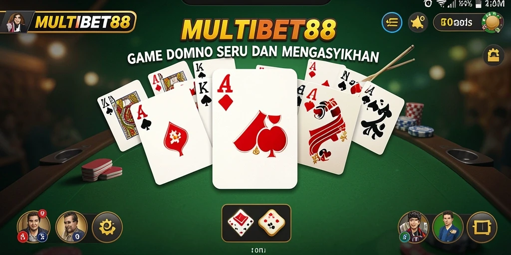 Screenshot gameplay MULTIBET88 menampilkan suasana domino yang menyenangkan.