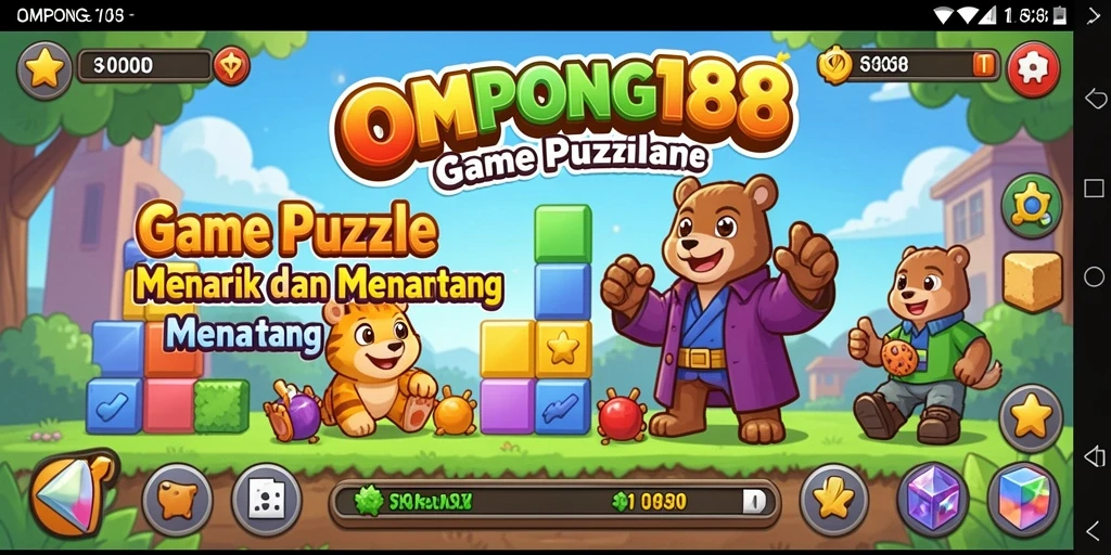 Screenshot utama OMPONG188 menunjukkan gameplay Puzzle yang menarik.