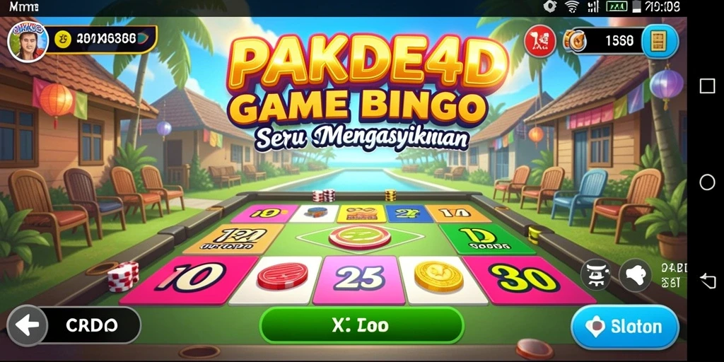 Screenshot PAKDE4D menampilkan antarmuka permainan Bingo yang menarik.