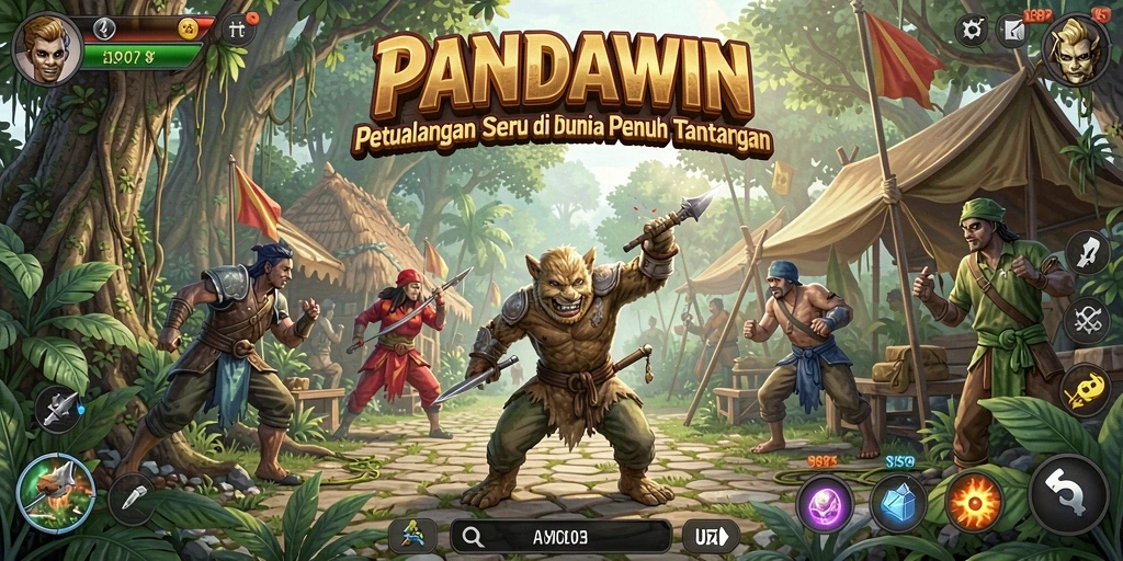 Screenshot gameplay PANDAWIN yang menampilkan petualangan seru.