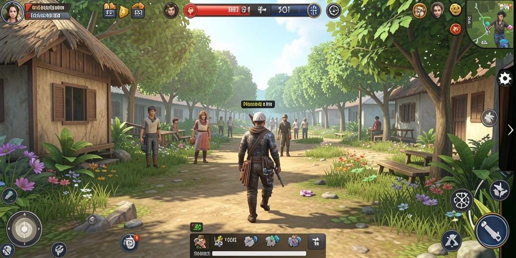Screenshot gameplay PRG007 menunjukkan interaksi karakter yang dinamis dan lingkungan yang hidup.