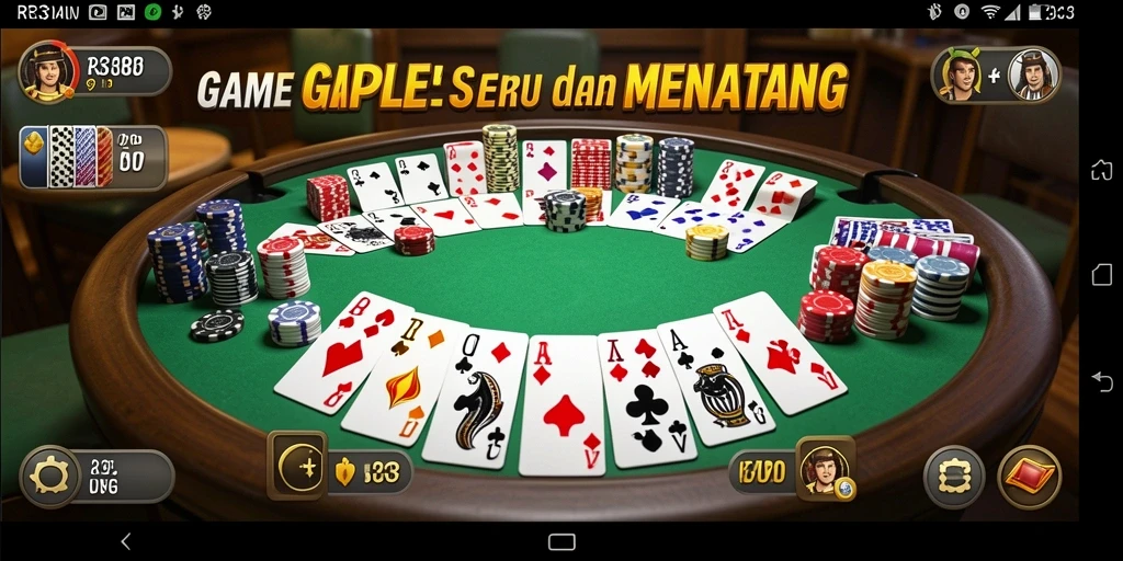 Screenshot gameplay RR33 menampilkan keseruan bermain Gaple.