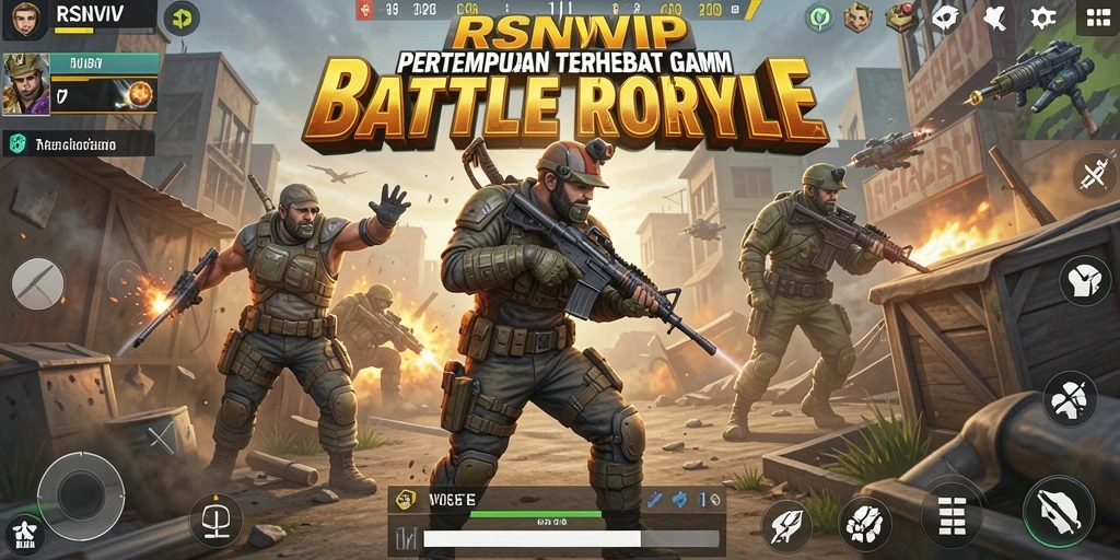 Gameplay seru di RSNVIP dengan aksi pertempuran Battle Royale yang intens.