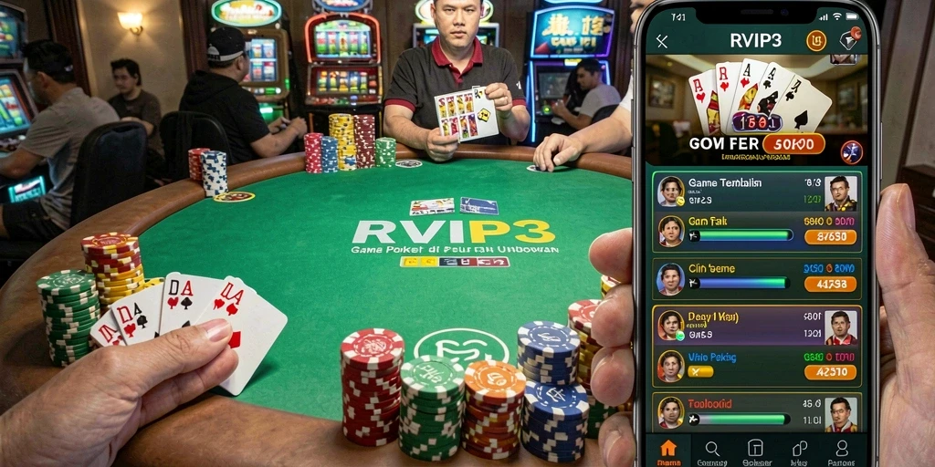 Tampilan gameplay Poker yang mendebarkan di RVIP3.