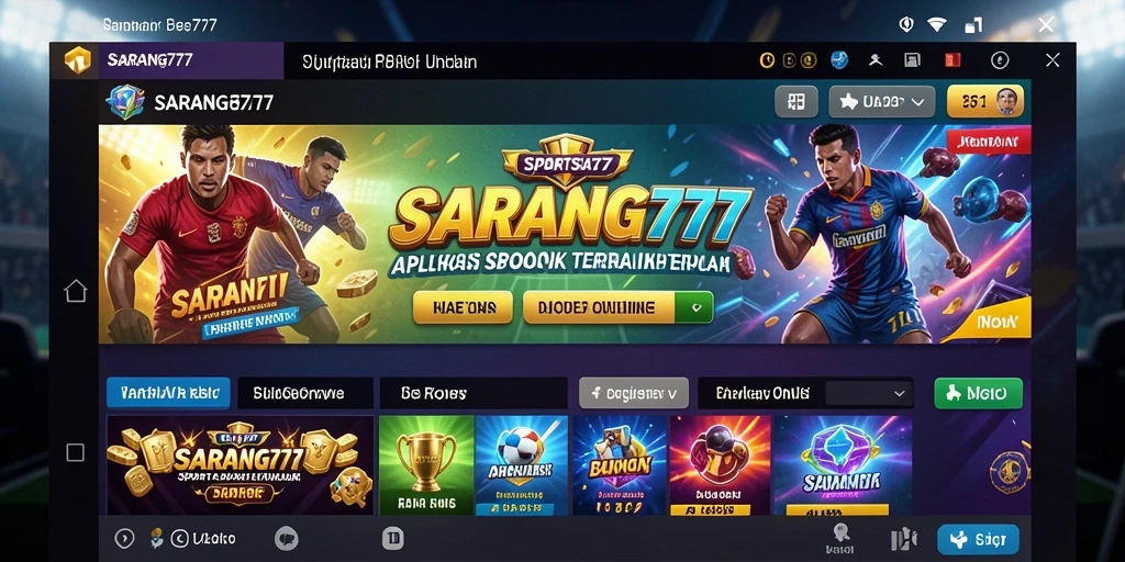 Tampilan utama SARANG777 dengan berbagai pilihan taruhan olahraga.