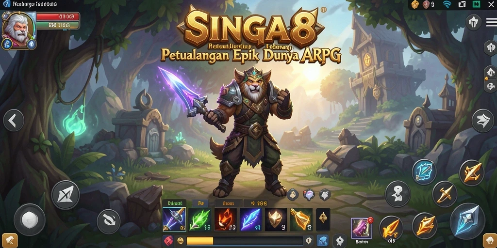 Gameplay SINGA8 menampilkan pertempuran aksi yang mendebarkan.