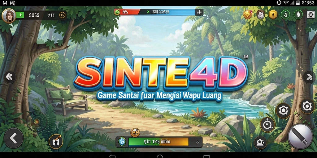 Tampilan seru dari gameplay SINTE4D yang penuh warna.