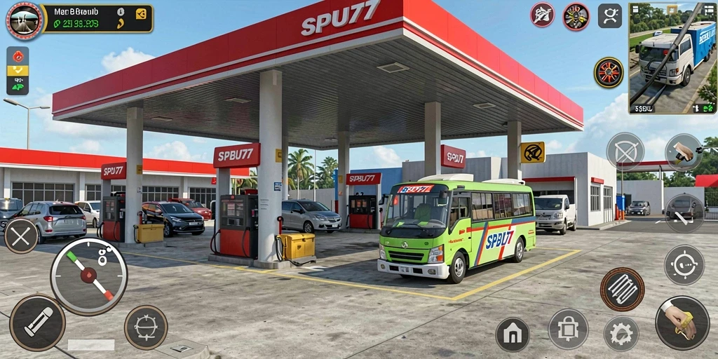 Gameplay seru memanage stasiun SPBU dengan grafis menarik.