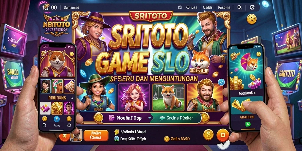 Tampilan gameplay utama SRITOTO yang penuh warna dan menarik.
