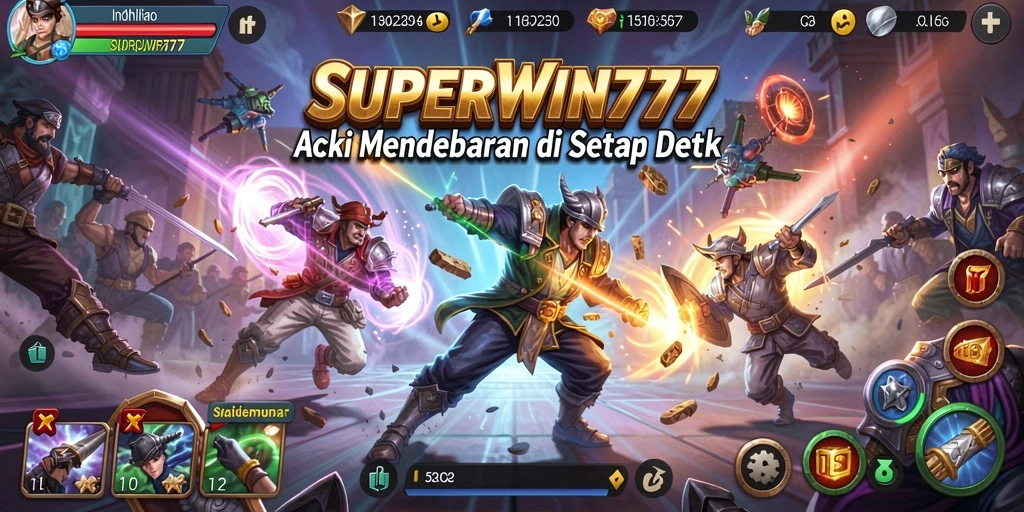 Tangkapan layar utama SUPERWIN777 menampilkan aksi seru dalam gameplay.