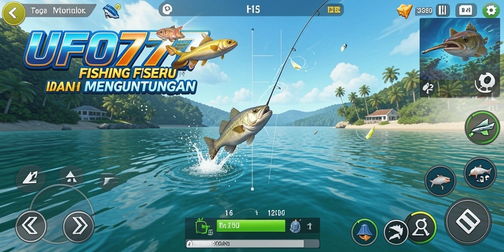 Screenshot gameplay UFO777 yang menampilkan pengalaman memancing yang seru.