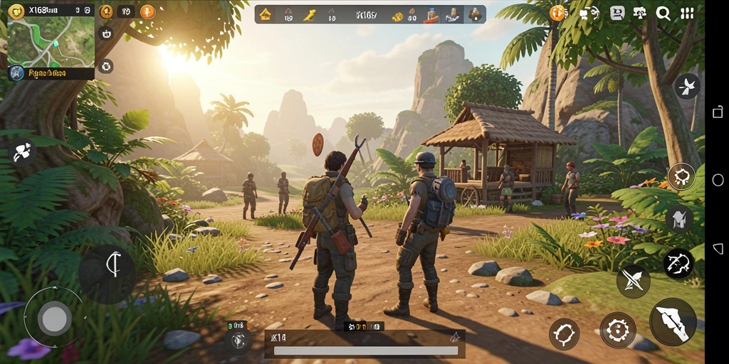 Tampilan menarik dari gameplay X168 yang menarik di dunia terbuka.